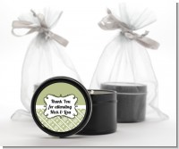 Modern Thatch Olive - Black Candle Tin Favors