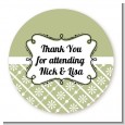 Modern Thatch Olive - Personalized Everyday Party Round Sticker Labels thumbnail