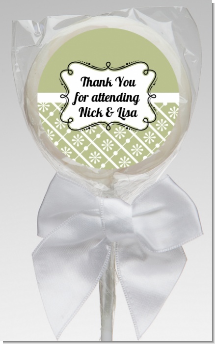 Modern Thatch Olive - Personalized  Lollipop Favors