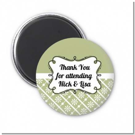 Modern Thatch Olive - Personalized  Magnet Favors