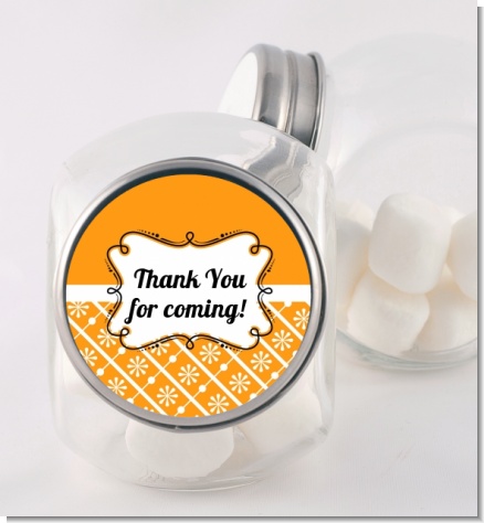 Modern Thatch Orange - Personalized  Candy Jar