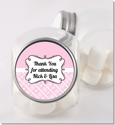 Modern Thatch Pink - Personalized  Candy Jar