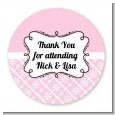 Modern Thatch Pink - Personalized Everyday Party Round Sticker Labels thumbnail