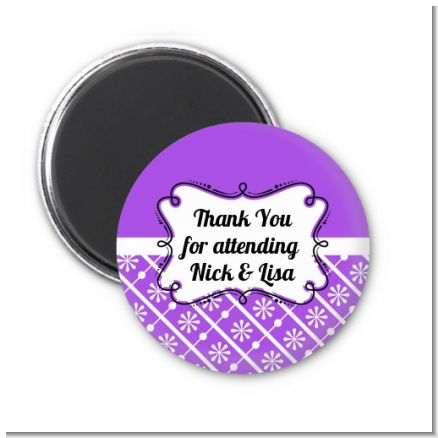 Modern Thatch Purple - Personalized  Magnet Favors