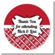 Modern Thatch Red - Personalized Everyday Party Round Sticker Labels thumbnail
