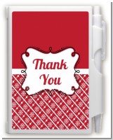 Modern Thatch Red - Personalized Notebook Favor