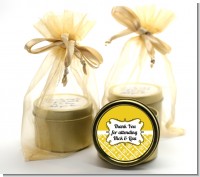 Modern Thatch Yellow - Gold Tin Candle Favors