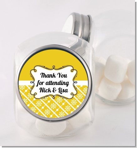 Modern Thatch Yellow - Personalized  Candy Jar