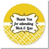 Modern Thatch Yellow - Personalized Everyday Party Round Sticker Labels