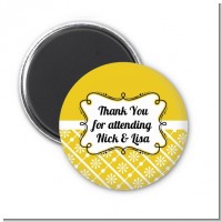 Modern Thatch Yellow - Personalized Magnet Favors