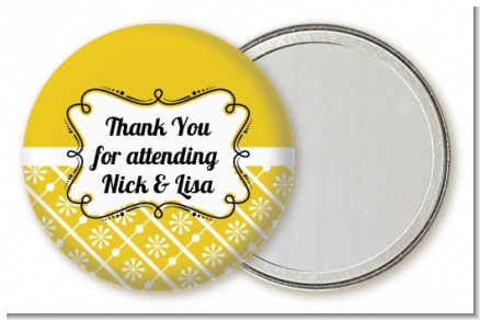 Modern Thatch Yellow - Personalized  Pocket Mirror Favors