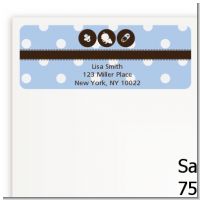 Modern Baby Boy Blue Polka Dots - Baby Shower Return Address Labels