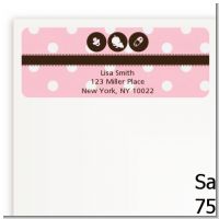 Modern Baby Girl Pink Polka Dots - Baby Shower Return Address Labels