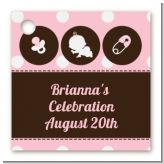 Modern Baby Girl Pink Polka Dots - Personalized Baby Shower Card Stock Favor Tags