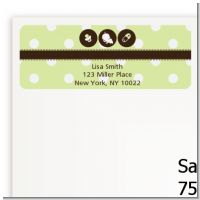 Modern Baby Green Polka Dots - Baby Shower Return Address Labels