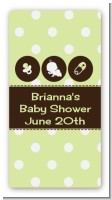 Modern Baby Green Polka Dots - Custom Rectangle Baby Shower Sticker/Labels