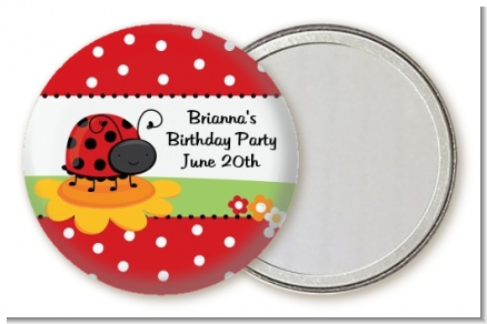 Modern Ladybug Red - Personalized Birthday Party Pocket Mirror Favors