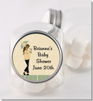 Mod Mom African American - Personalized Baby Shower Candy Jar