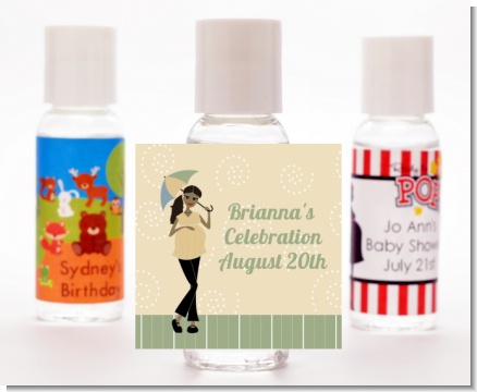Mod Mom African American - Personalized Baby Shower Hand Sanitizers Favors