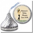 Mod Mom African American - Hershey Kiss Baby Shower Sticker Labels thumbnail