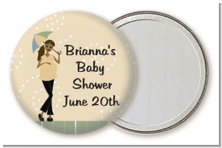 Mod Mom African American - Personalized Baby Shower Pocket Mirror Favors