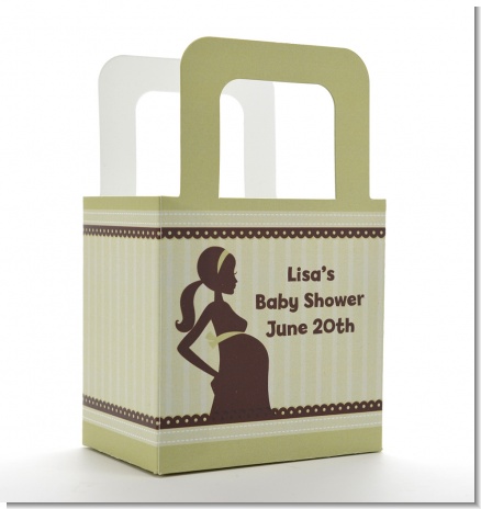 Mommy Silhouette It's a Baby - Personalized Baby Shower Favor Boxes