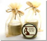 Mommy Silhouette It's a Baby - Baby Shower Gold Tin Candle Favors