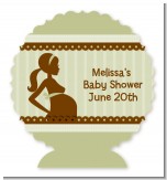 Mommy Silhouette It's a Baby - Personalized Baby Shower Centerpiece Stand