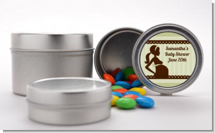 Mommy Silhouette It's a Baby - Custom Baby Shower Favor Tins