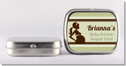 Mommy Silhouette It's a Baby - Personalized Baby Shower Mint Tins