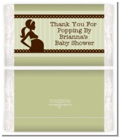 Mommy Silhouette It's a Baby - Personalized Popcorn Wrapper Baby Shower Favors