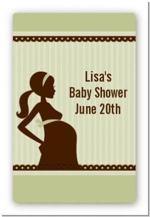 Mommy Silhouette It's a Baby - Custom Large Rectangle Baby Shower Sticker/Labels