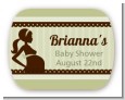Mommy Silhouette It's a Baby - Personalized Baby Shower Rounded Corner Stickers thumbnail