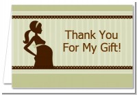 Mommy Silhouette It's a Baby - Baby Shower Thank You Cards