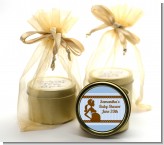 Mommy Silhouette It's a Boy - Baby Shower Gold Tin Candle Favors