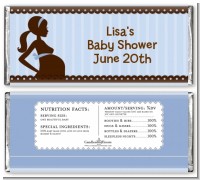 Mommy Silhouette It's a Boy - Personalized Baby Shower Candy Bar Wrappers