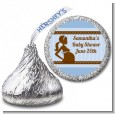 Mommy Silhouette It's a Boy - Hershey Kiss Baby Shower Sticker Labels thumbnail