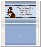Mommy Silhouette It's a Boy - Personalized Popcorn Wrapper Baby Shower Favors