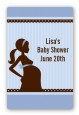 Mommy Silhouette It's a Boy - Custom Large Rectangle Baby Shower Sticker/Labels thumbnail
