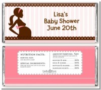 Mommy Silhouette It's a Girl - Personalized Baby Shower Candy Bar Wrappers