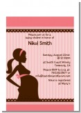 Mommy Silhouette It's a Girl - Baby Shower Petite Invitations