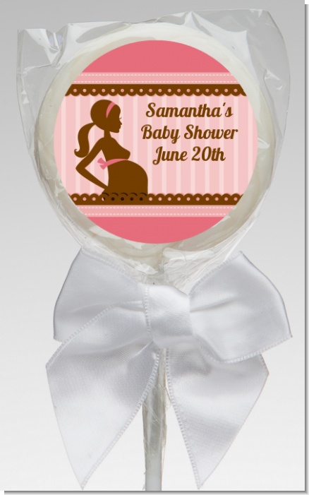 Mommy Silhouette It's a Girl - Personalized Baby Shower Lollipop Favors