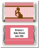 Mommy Silhouette It's a Girl - Personalized Baby Shower Mini Candy Bar Wrappers