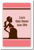 Mommy Silhouette It's a Girl - Custom Large Rectangle Baby Shower Sticker/Labels