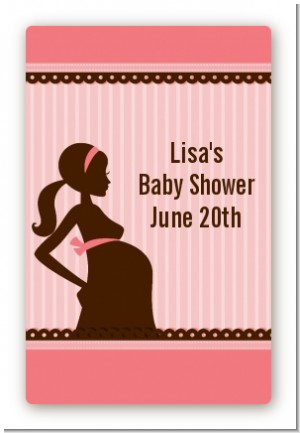 Mommy Silhouette It's a Girl - Custom Large Rectangle Baby Shower Sticker/Labels