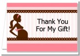 Mommy Silhouette It's a Girl - Baby Shower Thank You Cards