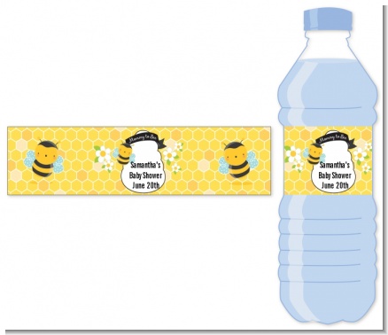Mommy To Bee - Personalized Baby Shower Water Bottle Labels