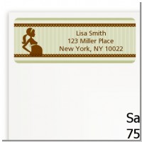 Mommy Silhouette It's a Baby - Baby Shower Return Address Labels