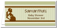 Mommy Silhouette It's a Baby - Personalized Baby Shower Place Cards