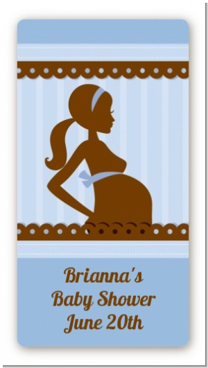 Mommy Silhouette It's a Boy - Custom Rectangle Baby Shower Sticker/Labels